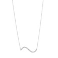 Halskette Rhodium Silber Microserti Welle und Zirkoniumoxid