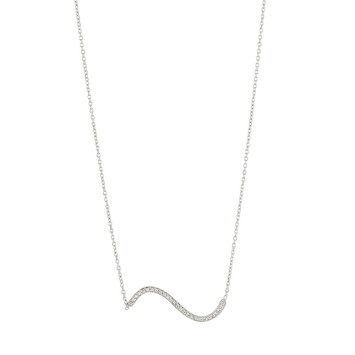 Necklace rhodium silver microserti wave and zirconium oxides 31710336 Laval 1878 47,50 €