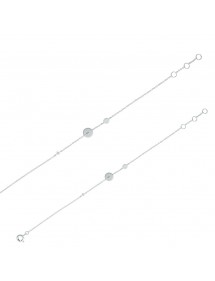 Rhodium silver bracelet with 2 full circles and openwork and oxide 318144 Laval 1878 38,00 €