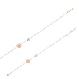 Two-tone pink gold-tone silver bracelet with two buttons