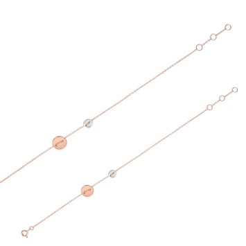 Two-tone pink gold-tone silver bracelet with two buttons 318142 Laval 1878 38,00 €