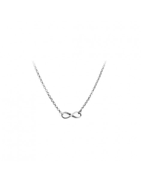 Infinite symbol necklace in rhodium silver