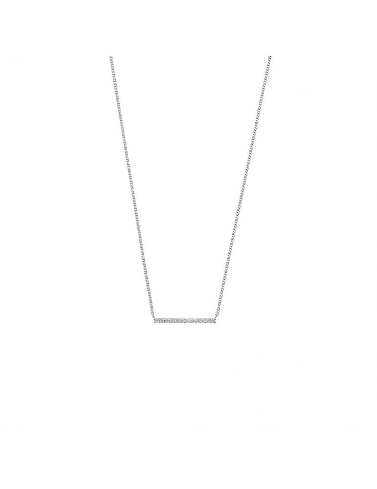 Collier barrette en argent rhodié 925/1000 et oxydes de zirconium