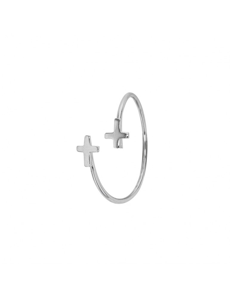 Ring mit zwei Kreuzen in Silber