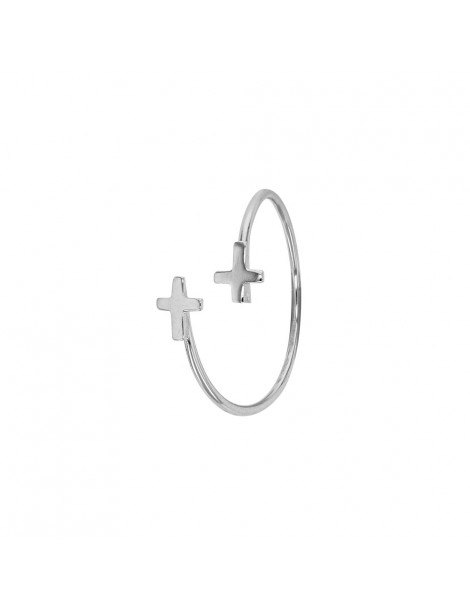 Ring with two crosses in sterling silver
