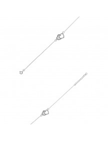 Bracelet double cœurs en argent rhodié orné d'oxydes de zirconium 3181262 Laval 1878 42,00 €