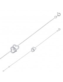 Bracelet cœurs entrelacés en argent rhodié orné d'oxydes de zirconium 31812527 Laval 1878 46,00 €