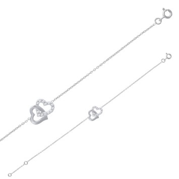 Bracelet cœurs entrelacés en argent rhodié orné d'oxydes de zirconium 31812527 Laval 1878 46,00 €