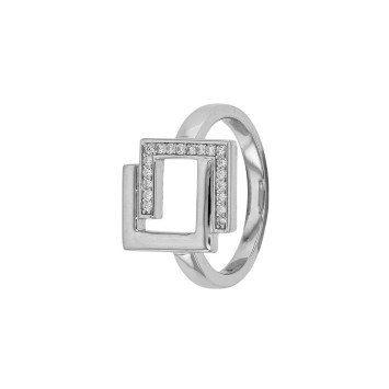 Ring "nested squares" rhodium silver and zirconium oxides 311310 Laval 1878 63,00 €