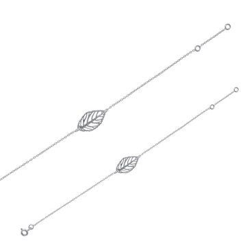 Openwork leaf bracelet in rhodium silver 31812523 Laval 1878 32,00 €