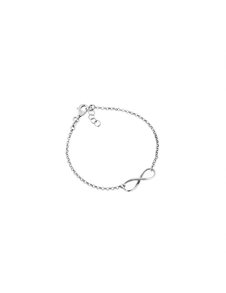 Infinity symbol bracelet in rhodium silver
