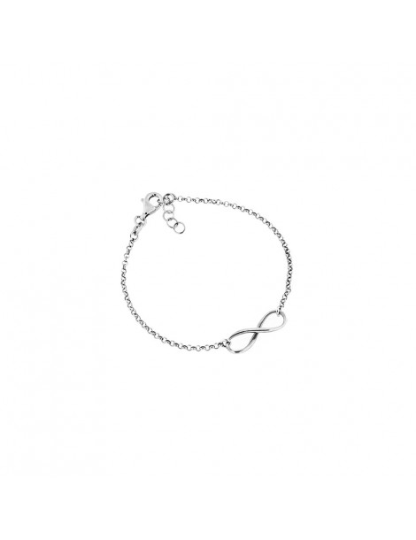 Infinity symbol bracelet in rhodium silver
