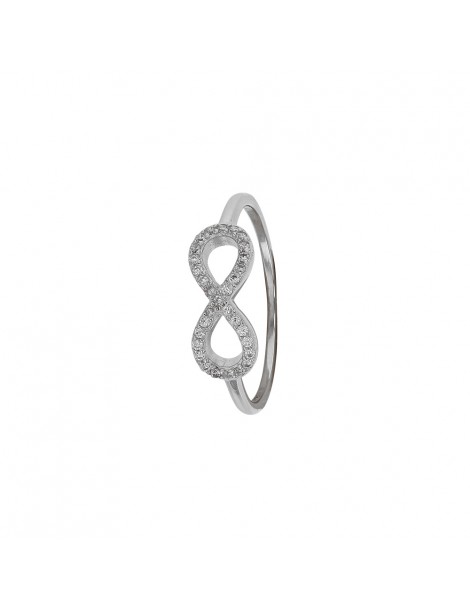 Anello "Symbol of Infinity" in argento rodiato e ossidi di zirconio