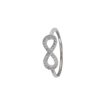 Ring "Symbol of Infinity" rhodium silver and zirconium oxides 31114032 Laval 1878 48,00 €