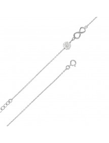 Bracelet infinite rhodium silver white crystal ball 3181259 Laval 1878 38,00 €