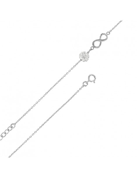 Bracelet infini en argent rhodié et boule de cristal blanche 3181259 Laval 1878 38,00 €