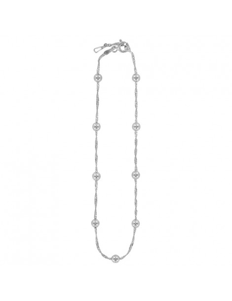 Anklet chain decorated with rhodium silver balls