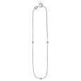 Gourmette link anklet chain with 3 oval balls