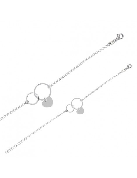 Bracelet interlocking circles with heart pendant in silver 31812551 Laval 1878 39,90 €