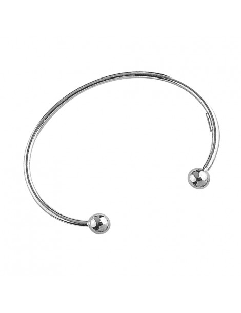 Solid silver open bangle bracelet - 2 mm thread