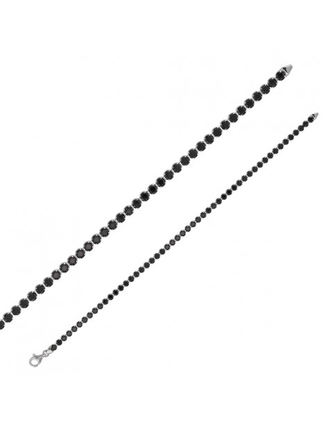 Bracciali in argento rodiato e ossidato ∅ 2,75 mm, 19 cm - 6 colori disponibili