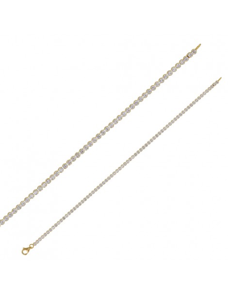 Bracelets rhinestones white silver - ∅ 2.10 mm - Length 19 cm
