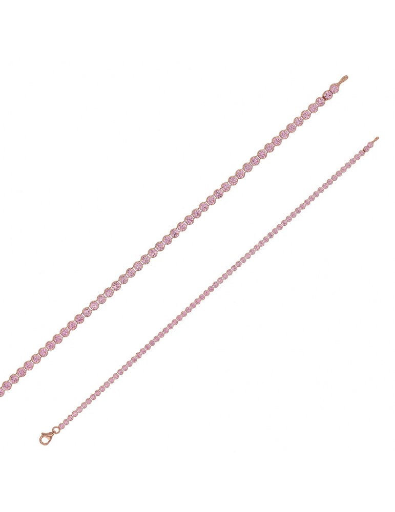 Bracelets rivières en argent doré rose ∅ 2,10 mm, L 18 cm, 4 couleurs