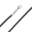 Pigmented leather cord with solid silver clasp - 50 cm