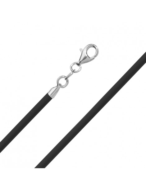 rubber cord with sterling silver clasp - Length 45 cm