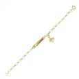Baby dolphin identity bracelet in gold plated and zirconium oxides