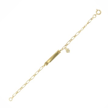 Baby identity bracelet with heart in gold plated and oxides 3286361 Suzette et Benjamin 49,90 €