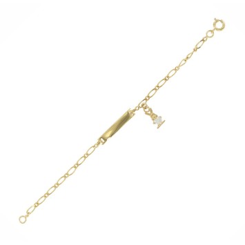 Baby identity bracelet with rabbit in gold plated and oxides 3286360 Suzette et Benjamin 52,00 €