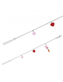 Bracelet star, heart and bunny with its rhodium silver carrot 31812635 Suzette et Benjamin 42,00 €