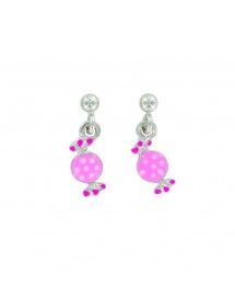 Earrings in the shape of pink candy in rhodium silver 3131136 Suzette et Benjamin 25,00 €