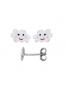 Earrings with rhodium silver cloud 3131758 Suzette et Benjamin 29,90 €