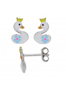 Earrings rhodium silver earrings shaped Swans 3131792 Suzette et Benjamin 27,00 €