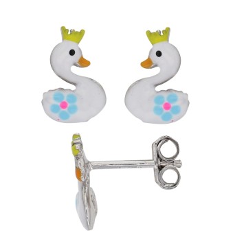Earrings rhodium silver earrings shaped Swans 3131792 Suzette et Benjamin 27,00 €