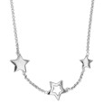 Children's necklace decorated with three stars in rhodium silver