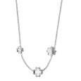 Children's necklace decorated with three clovers in rhodium silver