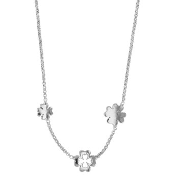 Children's necklace decorated with three clovers in rhodium silver 31710578 Suzette et Benjamin 62,00 €