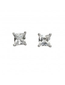 Earrings square silver earrings rhodium and oxides set 4 claws 3130717 Laval 1878 25,00 €
