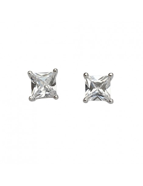 Earrings square silver earrings rhodium and oxides set 4 claws 3130717 Laval 1878 25,00 €