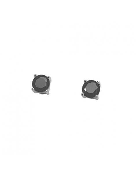 Earrings square rhodium and round oxide stained onyx 3130724 Laval 1878 19,90 €