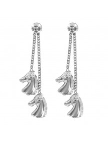 Earrings horse head patterns rhodium silver 3131059 Laval 1878 39,90 €