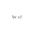 Earrings chip-shaped solid silver horse