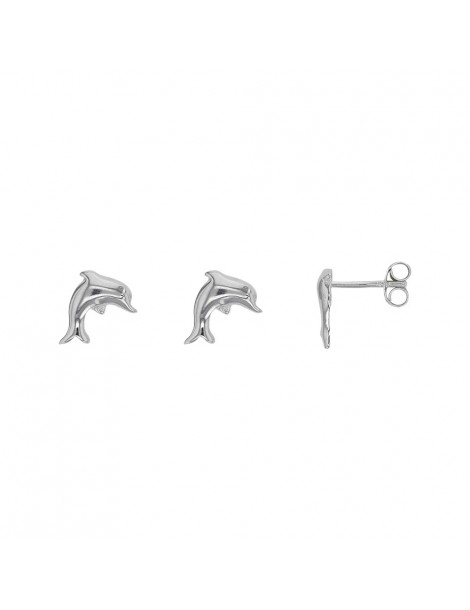 Earrings in silver dolphin shape