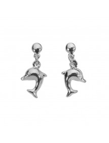 Boucles d'oreilles pendantes forme dauphin en argent rhodié 3130700 Laval 1878 19,90 €