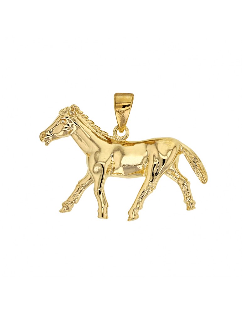 Colgante en forma de caballo chapado en oro