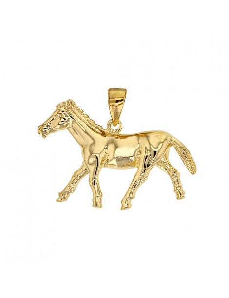 Colgante en forma de caballo chapado en oro