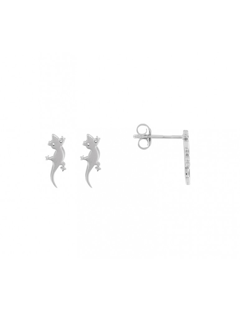 Earrings model salamander rhodium silver